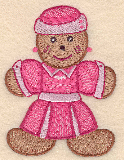 Embroidery Design: Gingerbread woman large 3.22"w X 4.32"h
