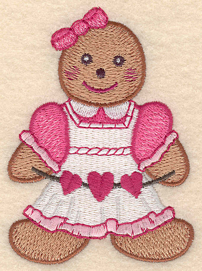 Embroidery Design: Gingerbread girl large 2.94"w X 4.04"h