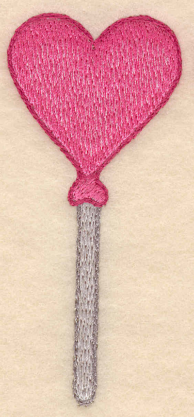 Embroidery Design: Heart shaped lollipop  1.67"w X 3.86"h