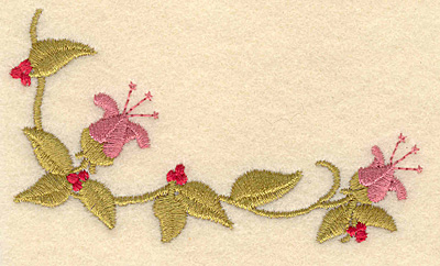 Embroidery Design: Two flowers with berries3.90w x 2.17h