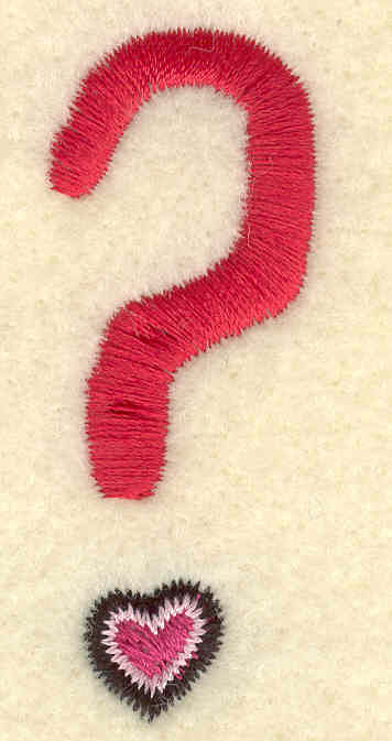 Embroidery Design: Question mark0.85w X 2.13h