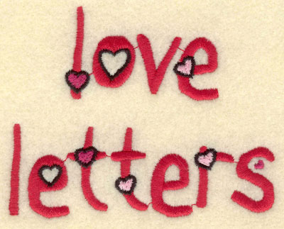 Embroidery Design: Love letters3.91w X 3.09h