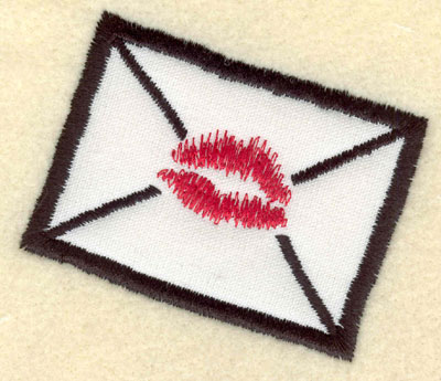 Embroidery Design: Applique envelope with lips3.30w X 2.89h