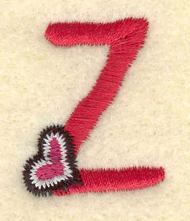 Embroidery Design: Lowercase z0.98w X 1.24h
