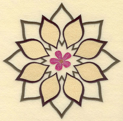 Embroidery Design: Floral Leaf Motif7.50w X 7.49h