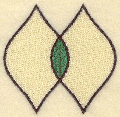 Embroidery Design: Double Leaf Motif Medium Filled2.88w X 2.76h