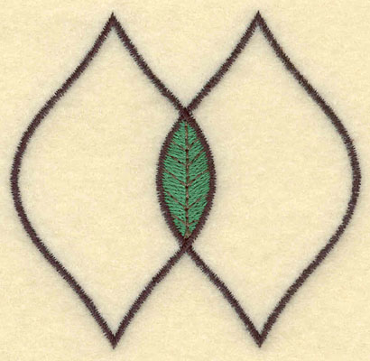 Embroidery Design: Double Leaf Motif Medium Open2.88w X 2.76h