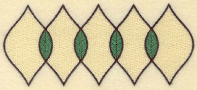 Embroidery Design: Five Leaf Motif Medium Filled6.40w X 2.77h