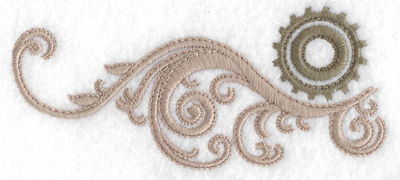 Embroidery Design: Cog and swirls 1.83w X 4.18