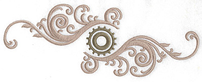 Embroidery Design: Cog and swirls double large  10.01w X 3.76h