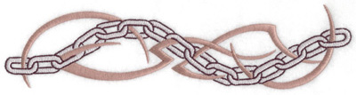 Embroidery Design: Chain link with tribal design large 10.05w X 2.47h