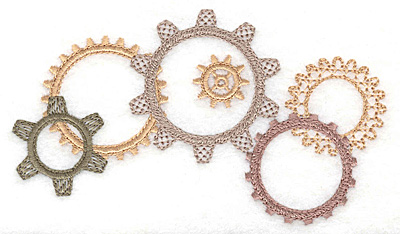 Embroidery Design: Cogs  5.00w X 2.85h
