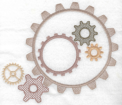 Embroidery Design: Gears in motion large 7.95w X 7.00h