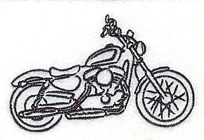 Embroidery Design: Motorcycle B 3.50w X 2.17h