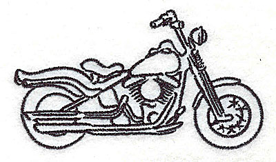 Embroidery Design: Motorcycle D 3.50w X 1.97h