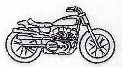 Embroidery Design: Motorcycle I 3.51w X 1.84h