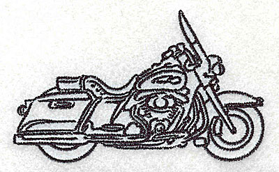 Embroidery Design: Motorcycle J 3.50w X 2.13h