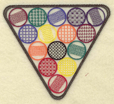 Embroidery Design: Rack of billiard balls large 5.58w X 4.98h