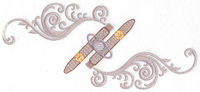 Embroidery Design: Cigars lance and smoke large  10.07w X 4.56h
