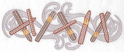 Embroidery Design: Cigars in a row with smoke large 10.06w X 4.04h