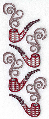 Embroidery Design: Pipes in a row 6.93w X 2.67h