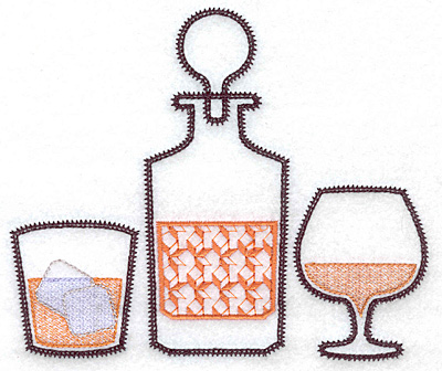 Embroidery Design: Glass decanter snifter large 5.87w X 4.99h