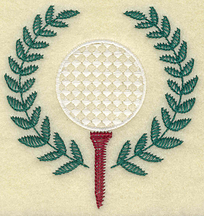 Embroidery Design: Golf ball on tee large 3.69w X 3.88h