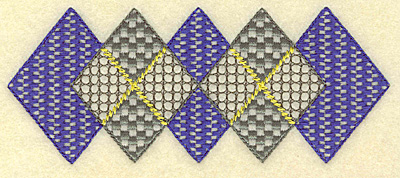Embroidery Design: Plaid diamond border 5.71w X 2.35h