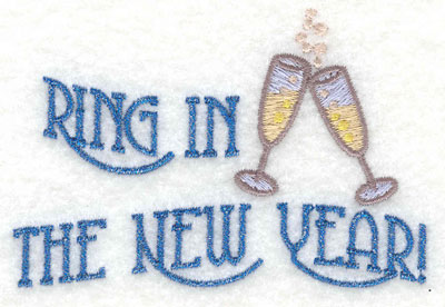 Embroidery Design: Ring in the New Year Horizontal7.01w X 1.87h