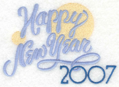 Embroidery Design: Happy New Year 2007 with Bubbles5.27w X 3.64h