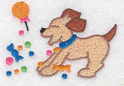 Embroidery Design: Dog with candy 2.99w X 2.13h