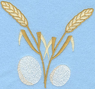 Embroidery Design: Wheat Sheaf with Eggs4.57w X 4.25
