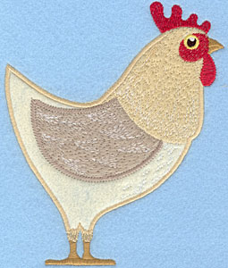 Embroidery Design: Hen Large Applique 5.09w X 6.19h