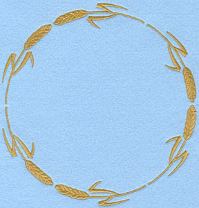Embroidery Design: Circular Wheat Sheaf A6.39w X 6.71h