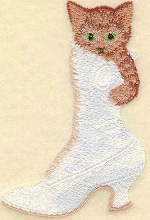 Embroidery Design: Kitten in Boot2.58w X 3.84h