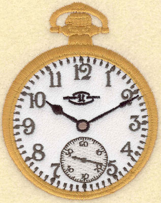 Embroidery Design: Pocket Watch Applique2.79w X 3.53h
