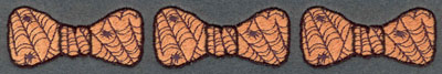 Embroidery Design: Bow Ties Row with Spider Webs7.15w X 1.06h