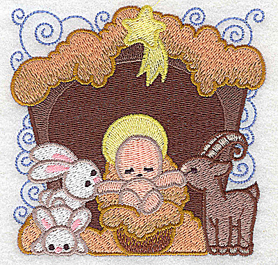 Embroidery Design: Nativity scene 5 small 3.79w X 3.71h