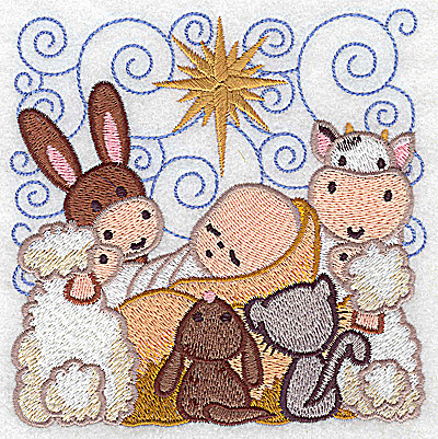 Embroidery Design: Nativity scene 8 large 4.85w X 4.85h