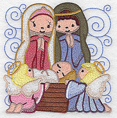 Embroidery Design: Nativity scene 10 large 4.80w X 4.93h
