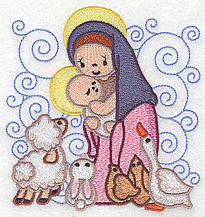 Embroidery Design: Nativity scene 12 large 4.74w X 4.94h