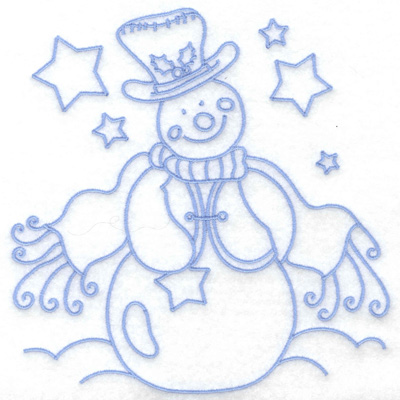 Embroidery Design: Snowman in vest large 6.32w X 6.44h