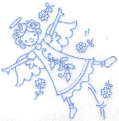 Embroidery Design: Angel in flight large 6.35w X 6.42h