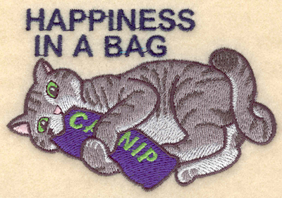 Embroidery Design: Happiness in a bag3.90w X 2.66h