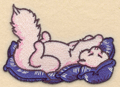 Embroidery Design: Cuddly cat3.90w X 2.77