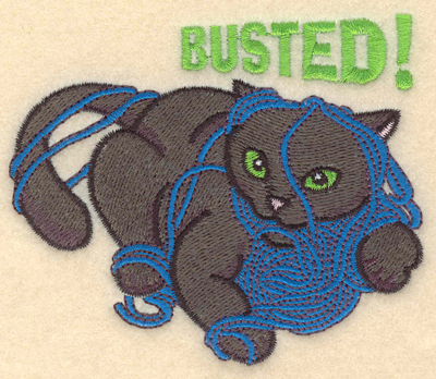 Embroidery Design: Busted cat with yarn3.90w X 3.27h