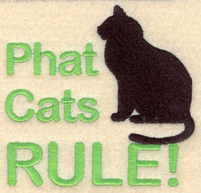 Embroidery Design: Phat cats rule3.90w X 3.73h