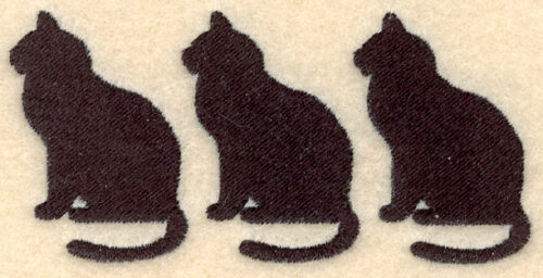 Embroidery Design: Black cats three3.90w X 1.89h