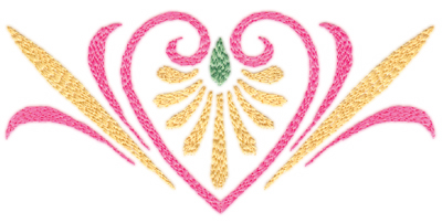 Embroidery Design: Elegant Heart (large)6.32" x 3.07"