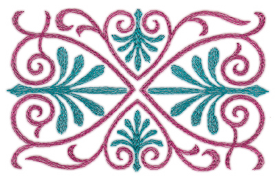 Embroidery Design: Swirling Hearts (small)5.28" x 3.36"